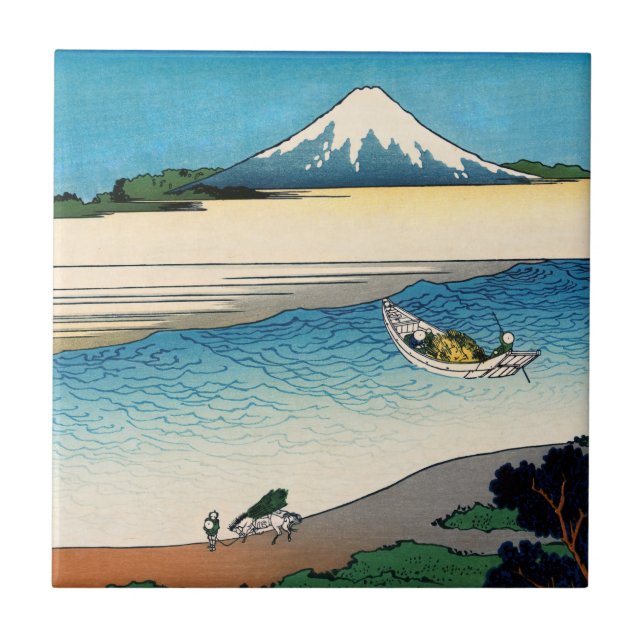 Hokusai - Tama river in the Musashi province Ceramic Tile (Front)