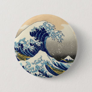 Hokusai The Great Wave Button