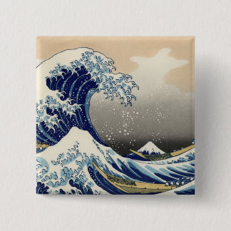 Hokusai: The great wave of Kanagawa 15 Cm Square Badge
