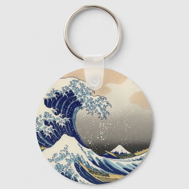 Hokusai: The great wave of Kanagawa Key Ring (Front)