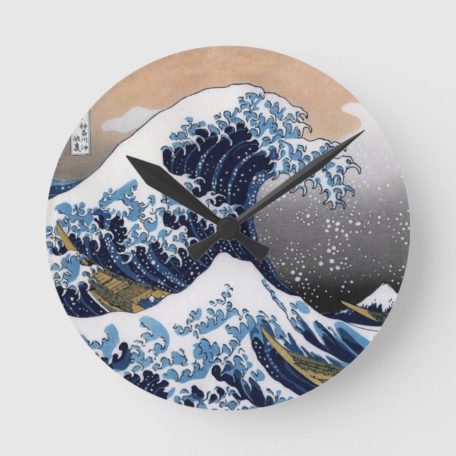 Hokusai , "The Great Wave off Kanagawa" Round Clock (Front)
