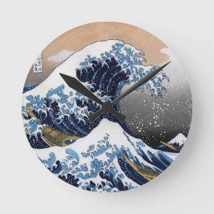 Hokusai , "The Great Wave off Kanagawa" Round Clock