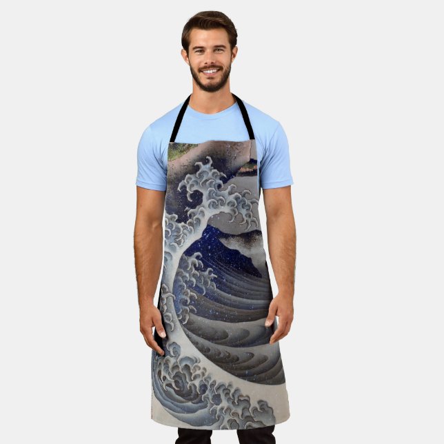 Hokusai Wave, Hokusai Apron (Worn)