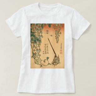 Hokusai Wisteria and Wagtail GalleryHD Vintage Art T-Shirt
