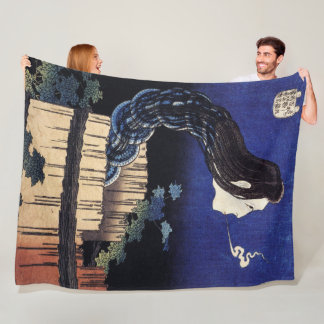 Hokusai Woman Ghost Appears from a Well Fleece Blanket