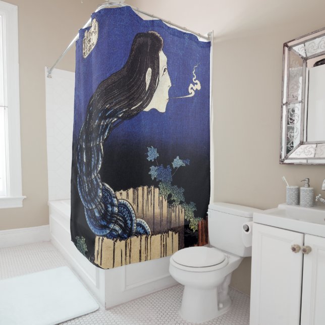 Hokusai Woman Ghost Appears Shower Curtain (In Situ)