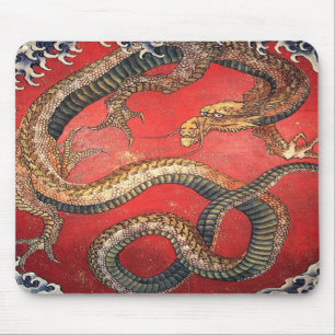 Hokusai's Dragon Mouse Pad