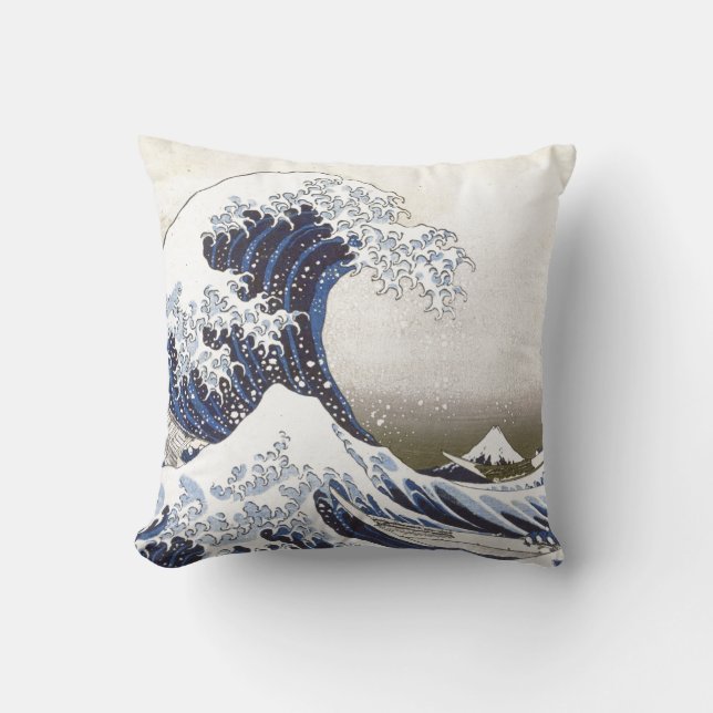 Hokusai's Great Wave Cushion (Front)