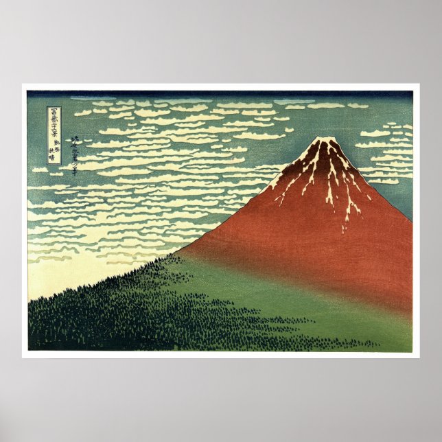 Hokusai's South Wind, Clear Sky or "Red Fuji" Poster (Front)