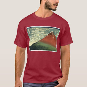 Hokusai's Ukiyo-e South Wind Clear Sky or Red Fuji T-Shirt