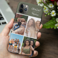 ¡Hola! 4 Photo Collage Green Personalised