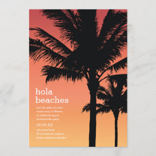 Hola Beaches Bachelorette Party Invitation