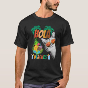 Hola Beaches Cat Wearing Glasses For Man & Women T-Shirt