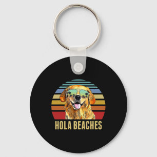 Hola Beaches Funny Labradors Dog Retro Sunset Beac Key Ring