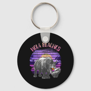 Hola Beaches Rhino Lover Vacay Mode Getaway Summer Key Ring