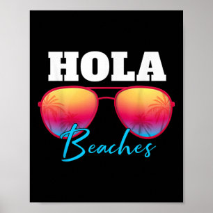Hola Beaches Summer Vacation Hawaii Poster