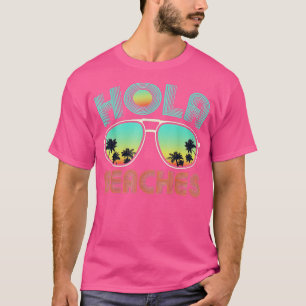 Hola Beaches Sunglasses Palm Tree Retro Style Trop T-Shirt