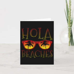 Hola Beaches - Vintage Funny Summer Holiday Vacati Card