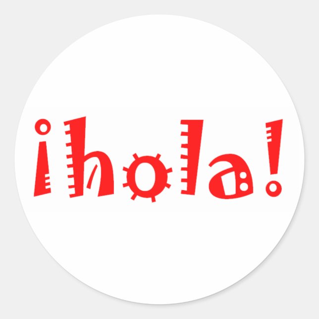 Hola Classic Round Sticker (Front)