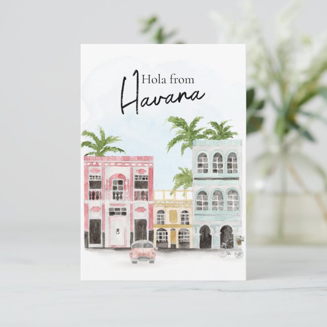 Hola from Havana Cuba Invitation (Standing Front)