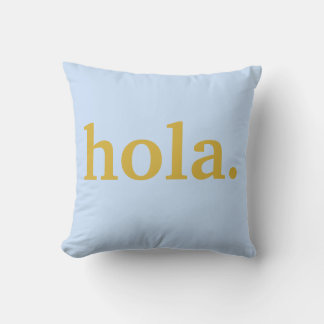Hola Gold Script & Blue Cushion