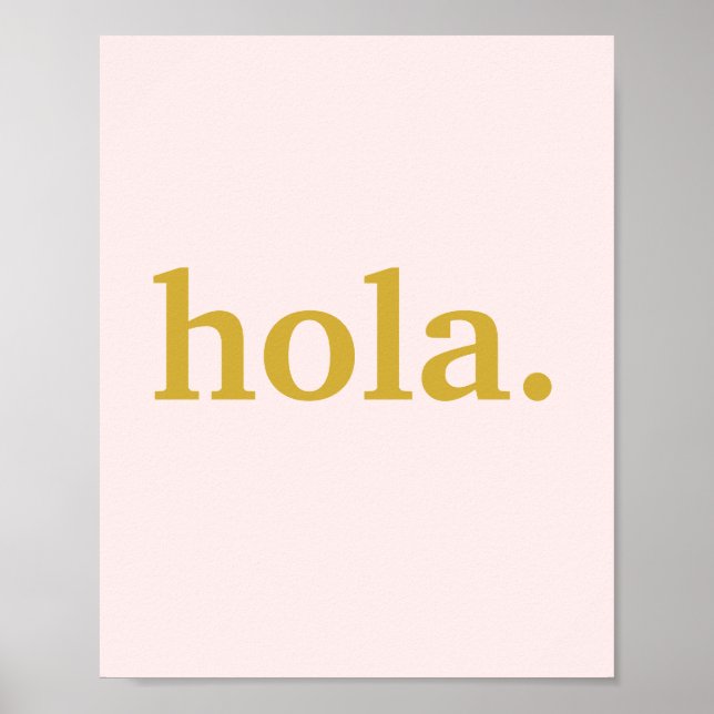 Hola Gold Script & Pink  Poster (Front)