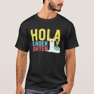 Hola Kindergarten Llama Apparel Kids and ESL Teach T-Shirt