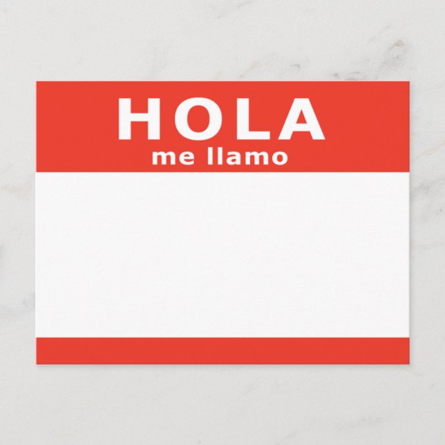 hola me llamo postcard (Front)