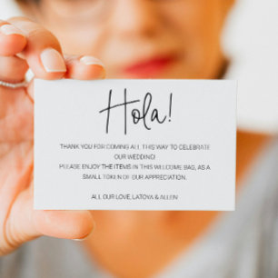 Hola Mexico Wedding Welcome Gift Bag Basket Place Card