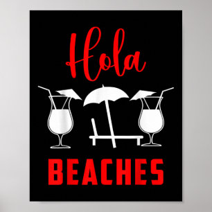 Hola Pineapple Soda Girl On The Beaches In Sunset  Poster