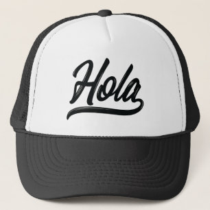 Hola Script (Black) Trucker Hat