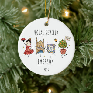 Hola Sevilla Personalised Travel Ornament