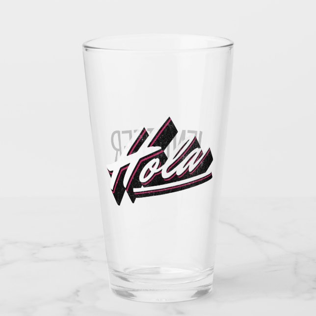 Hola text design glass (Front)