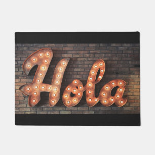 Hola vintage lighted metal sign photo doormat