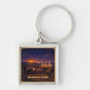 Holbrook Arizona Century Road Trip Desert Night Key Ring