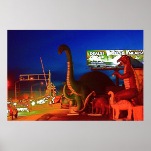 Holbrook Dinosaurs-Rte 66 Poster