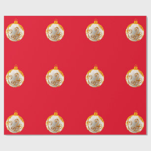 Hold and Cream Ornament Red Wrapping Paper