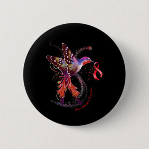 Hold Burgundy Ribbon Brain Aneurysm Awareness 6 Cm Round Badge