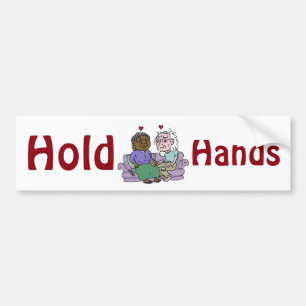 HOLD HANDS bumper sticker