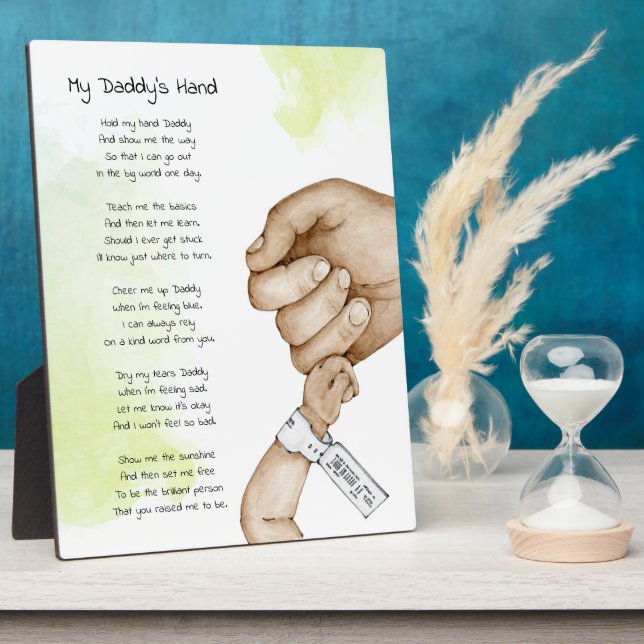 Hold My Hand Daddy Keepsake Poem Dad Gift Plaque (Side)