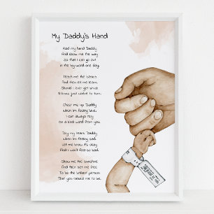 Hold My Hand Daddy Keepsake Poem Dad Gift Poster
