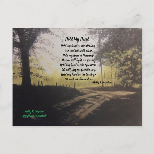 HOLD MY HAND POSTCARD (Front)