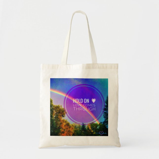 HOLD ON <3 BRIGHT TOTE BAG (Front)