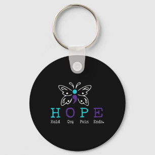 Hold On Hope Semicolon Gift Suicide Prevention Awa Key Ring