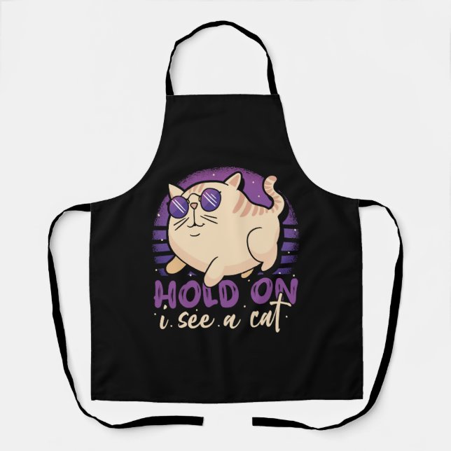 Hold On I See A Cat Apron (Front)