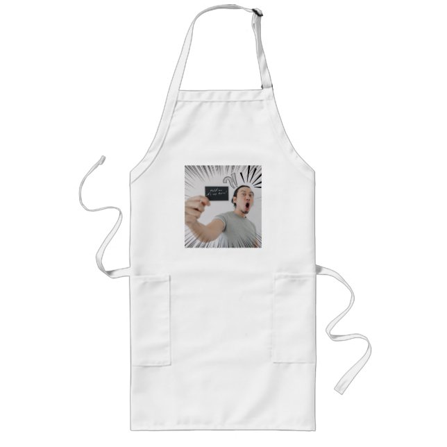 Hold On It’s My Turn! – Comic Expression Design Long Apron (Front)