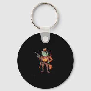 Hold On Partner I'm Overstimulated Frog Cowboy Hum Key Ring