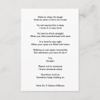 "Hold On" Poem