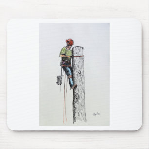 Hold on tight tree surgeon mouse pad
