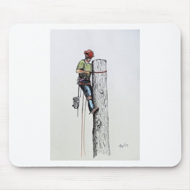 Hold on tight tree surgeon mouse pad (Front)